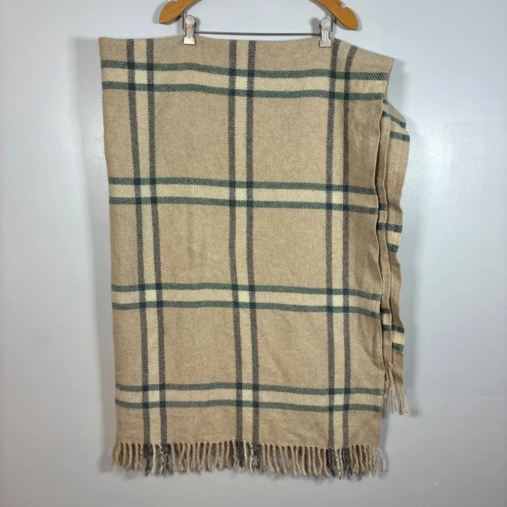 Vtg Royal Scot Wool Blanket Plaid Samuel Tweed Britain Fringe Cabin Farmhouse
